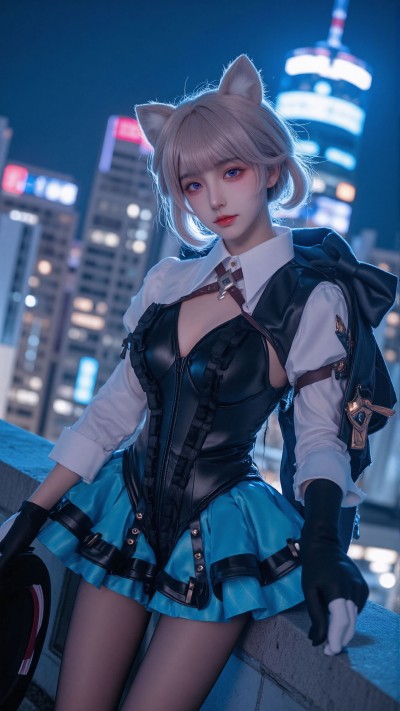 小小猫娘，轻松拿下~。#琳妮特 #cosplay #原神