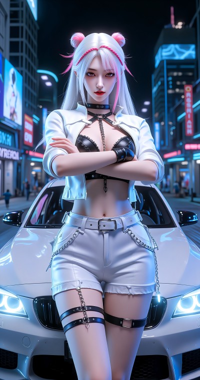 小橙 香车配美女#高清壁纸 #动漫壁纸 #精美壁纸