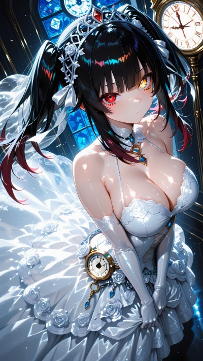 狂三（花嫁），黑白婚纱，你更喜欢哪一款#二次元 #二次元少女 #二次元壁纸 #二次元女神
