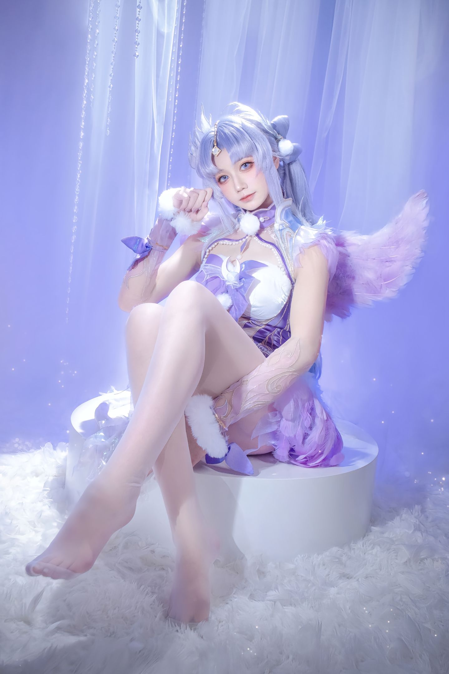 dy@柒染爱喝奶茶 紫萍小天使香香软软 cos 永劫无间手游 永劫无间 殷紫萍天禄瑞光  第1张