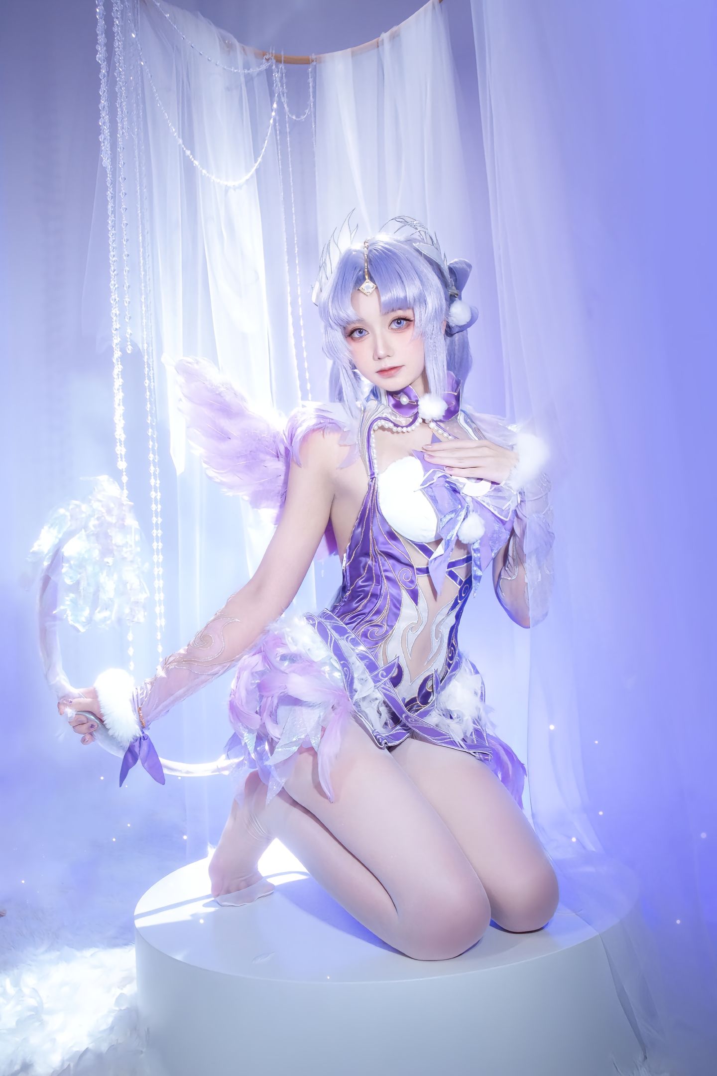 dy@柒染爱喝奶茶 紫萍小天使香香软软 cos 永劫无间手游 永劫无间 殷紫萍天禄瑞光  第2张