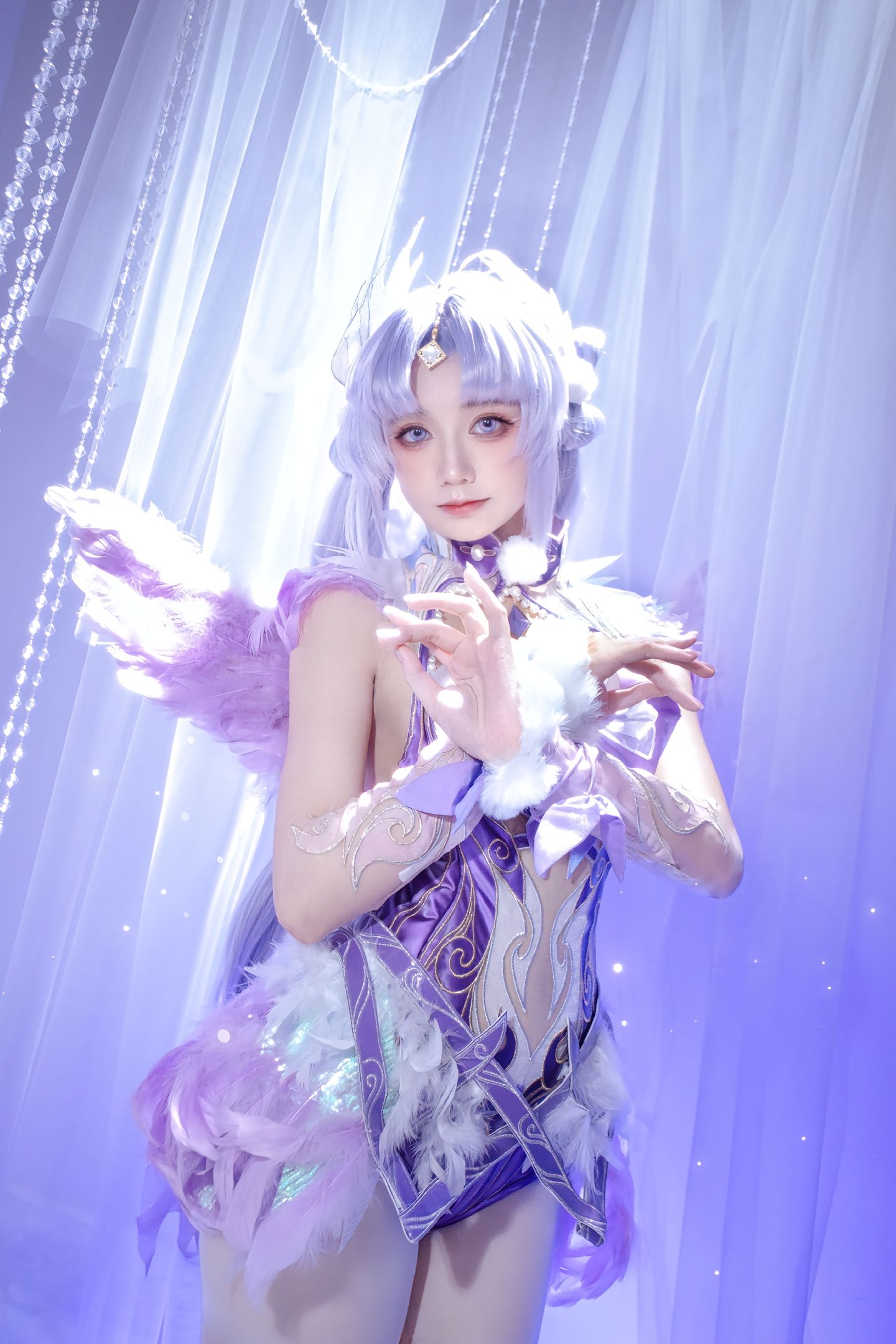 dy@柒染爱喝奶茶 紫萍小天使香香软软 cos 永劫无间手游 永劫无间 殷紫萍天禄瑞光  第7张