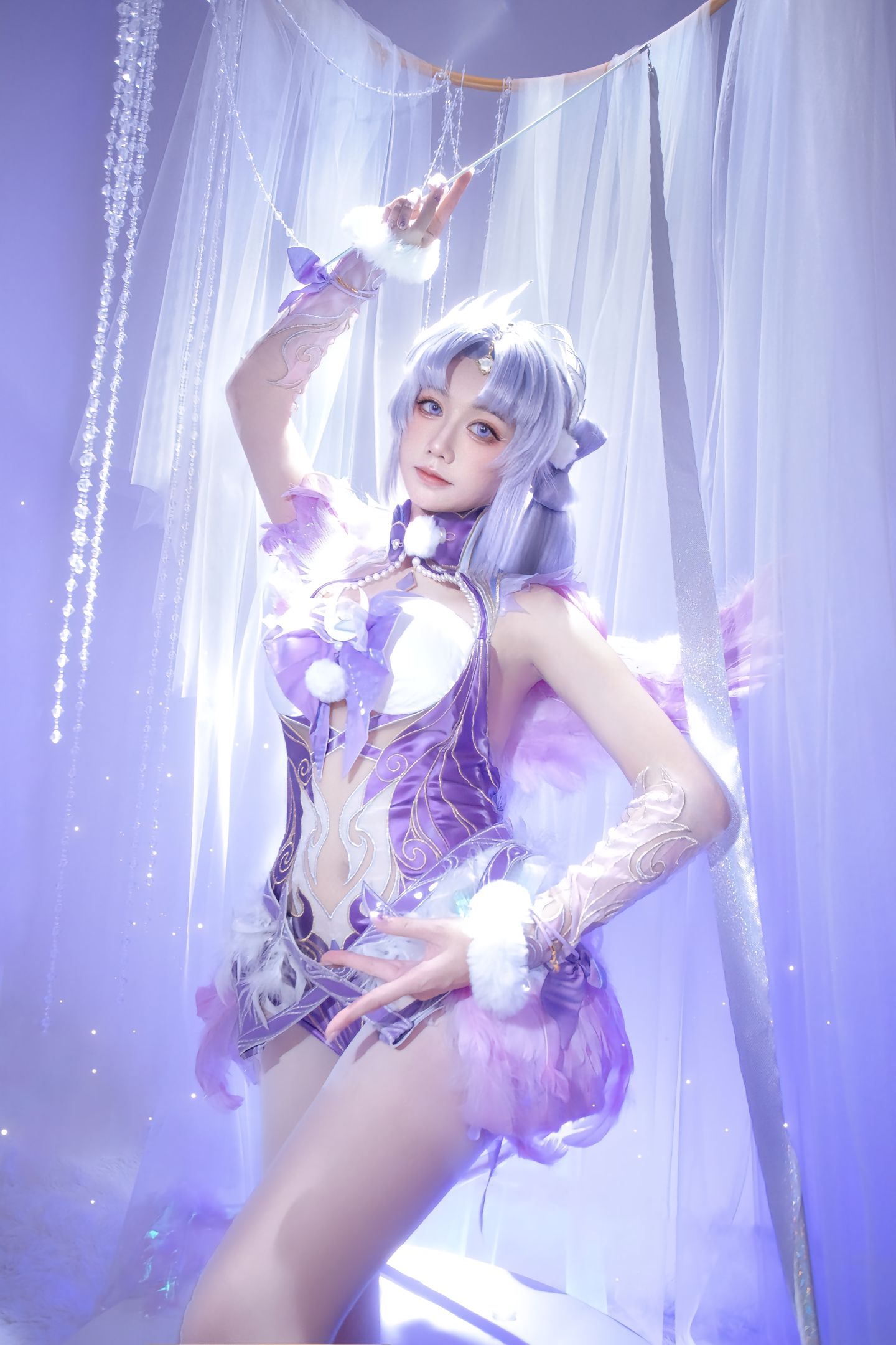 dy@柒染爱喝奶茶 紫萍小天使香香软软 cos 永劫无间手游 永劫无间 殷紫萍天禄瑞光  第8张