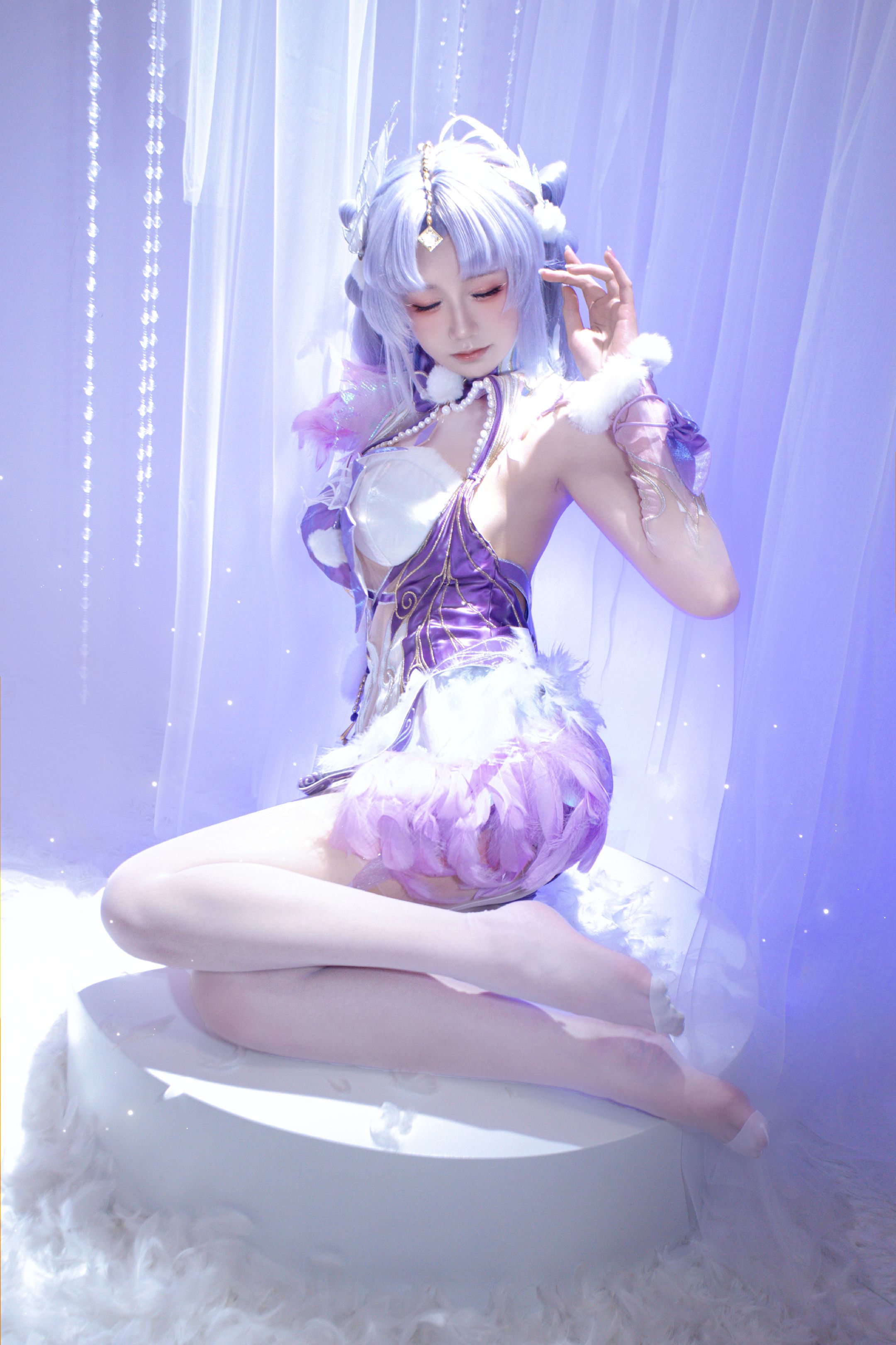 dy@柒染爱喝奶茶 紫萍小天使香香软软 cos 永劫无间手游 永劫无间 殷紫萍天禄瑞光  第5张