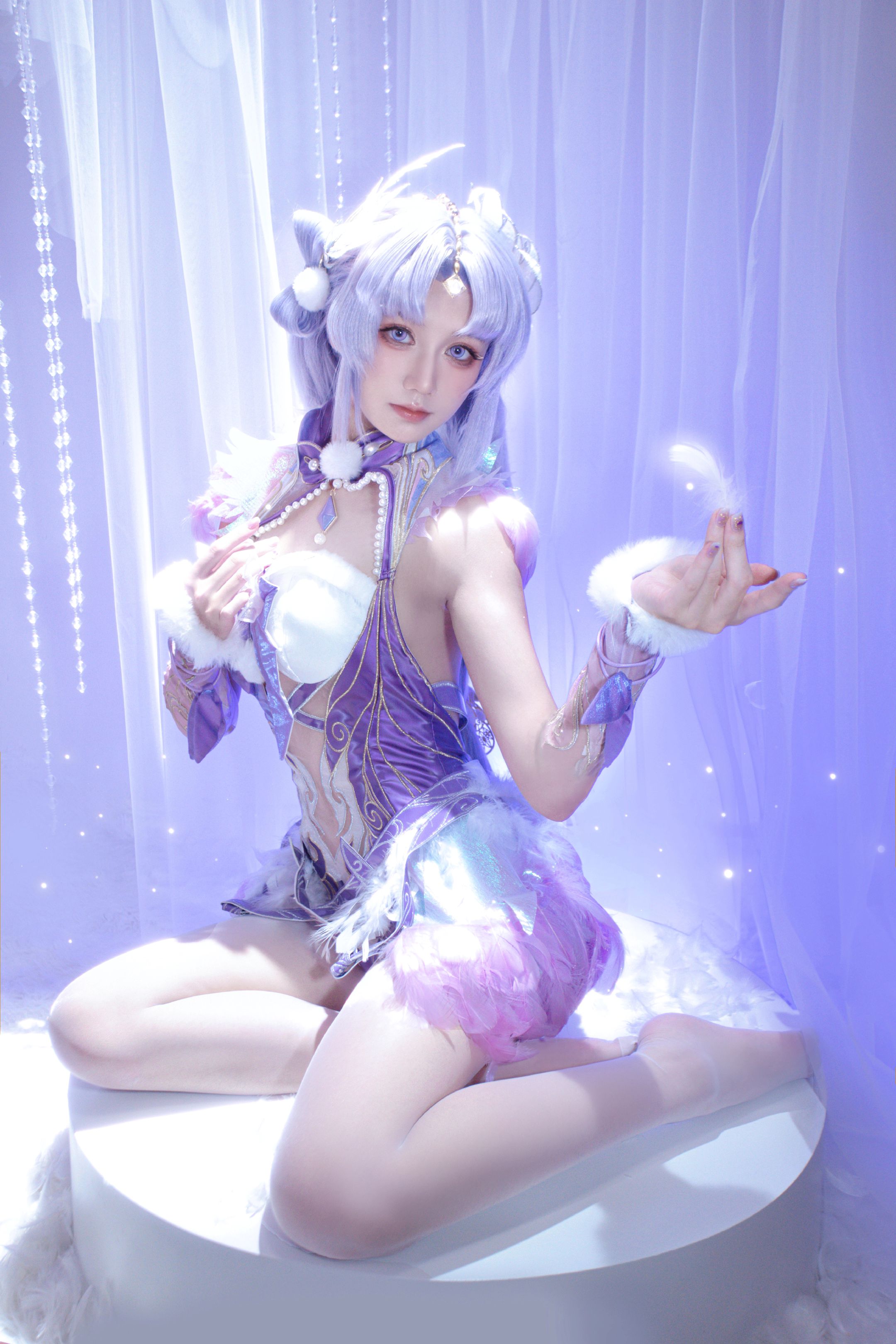 dy@柒染爱喝奶茶 紫萍小天使香香软软 cos 永劫无间手游 永劫无间 殷紫萍天禄瑞光  第6张