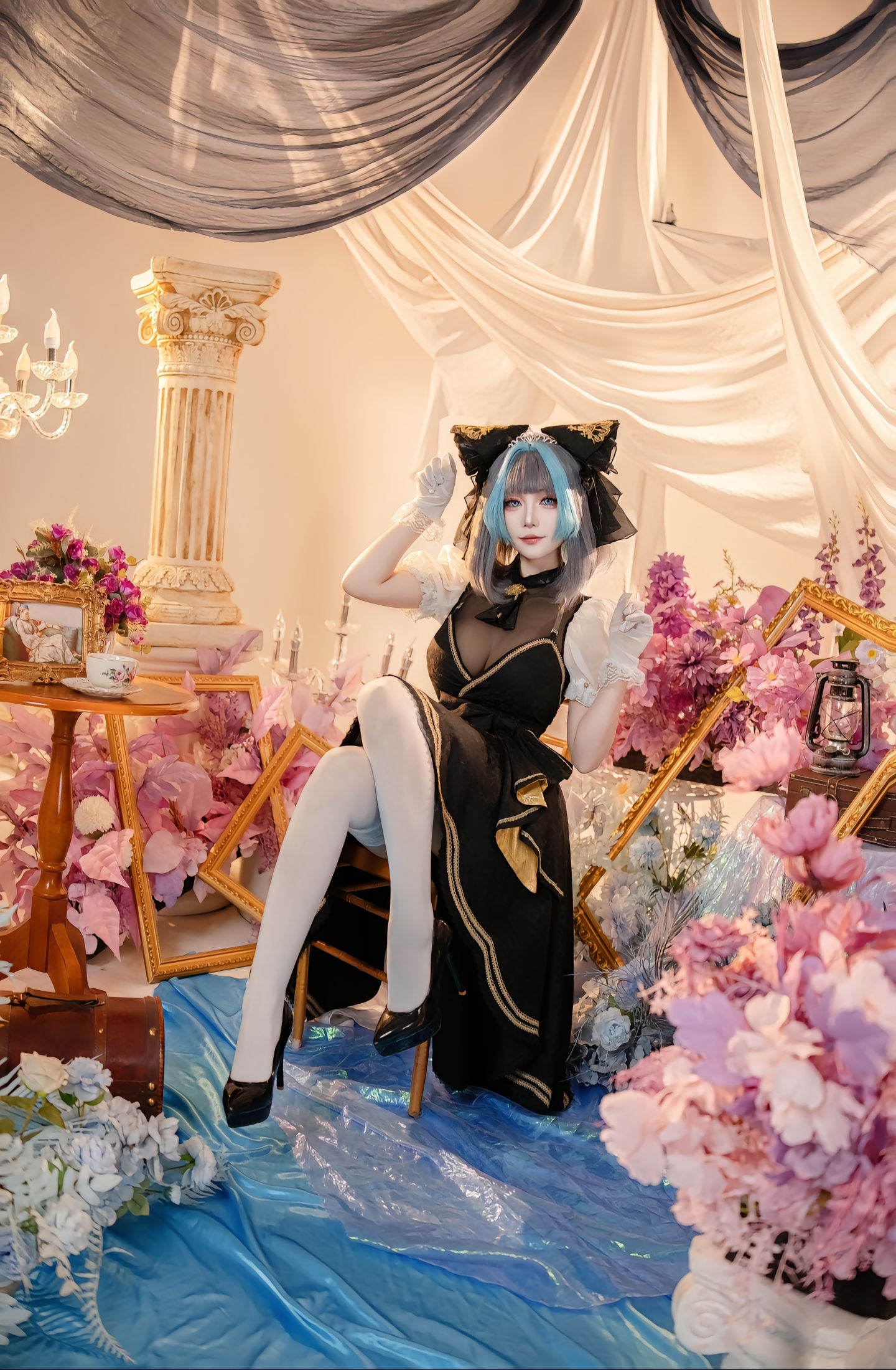 dy@绛南学姐ovo 柴郡猫猫音乐会 碧蓝航线 二次元 一种很新的cosplay cos 柴郡猫cos  第3张