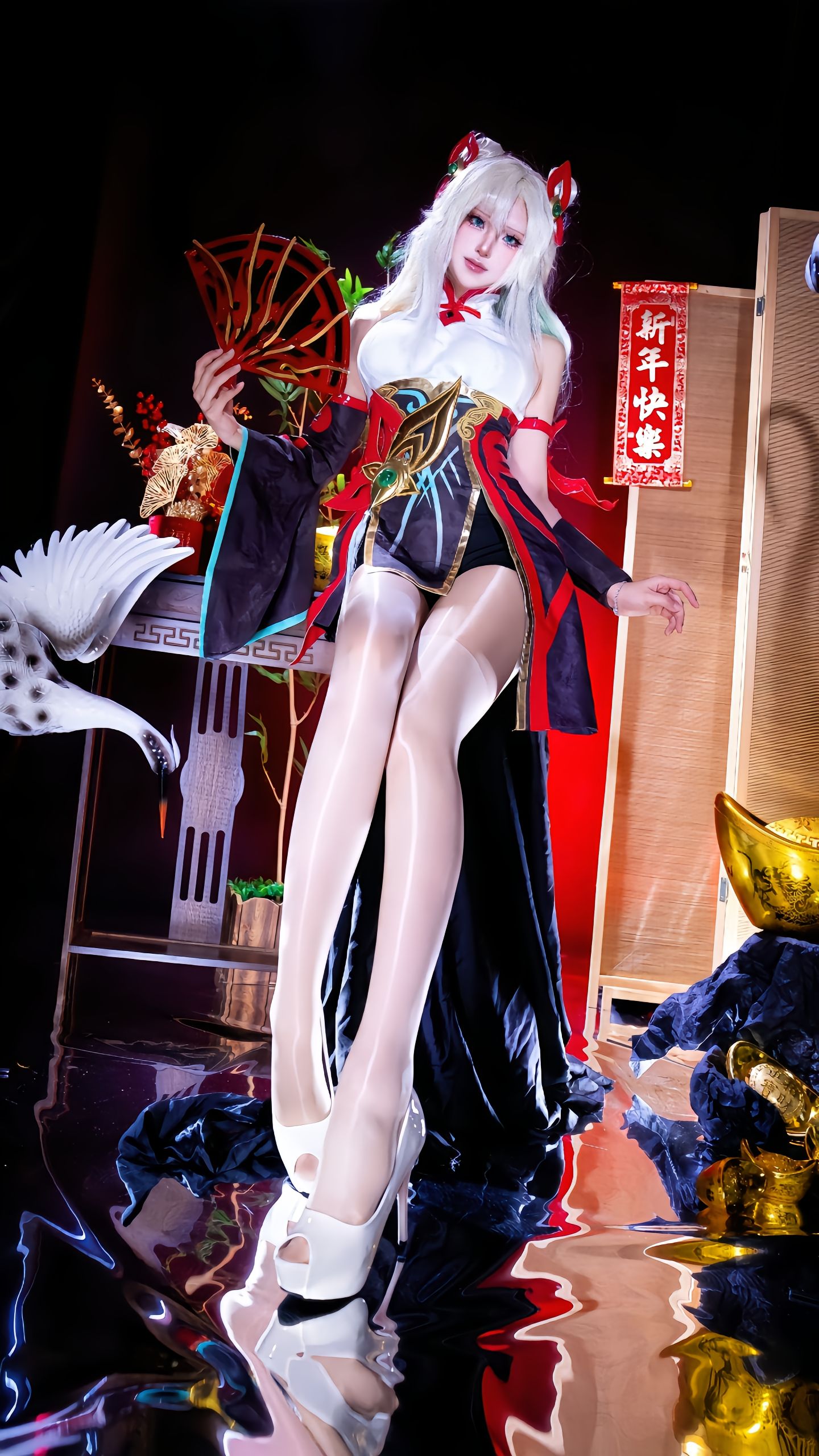 dy@月喑yīn 剪纸仙灵刀妹 艾瑞莉娅 cos 金铲铲之战 金铲铲  第3张