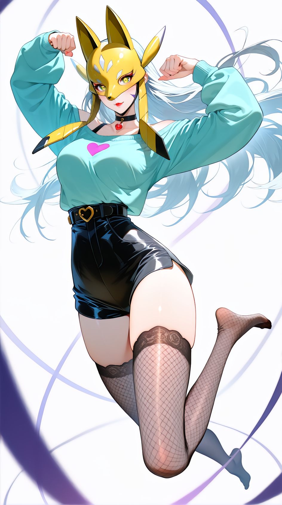 dy@大fu猫 数码宝贝御姐系列 天女兽 花仙兽 妖女兽 风神兽 同人 二创 二次元 大长腿  第6张