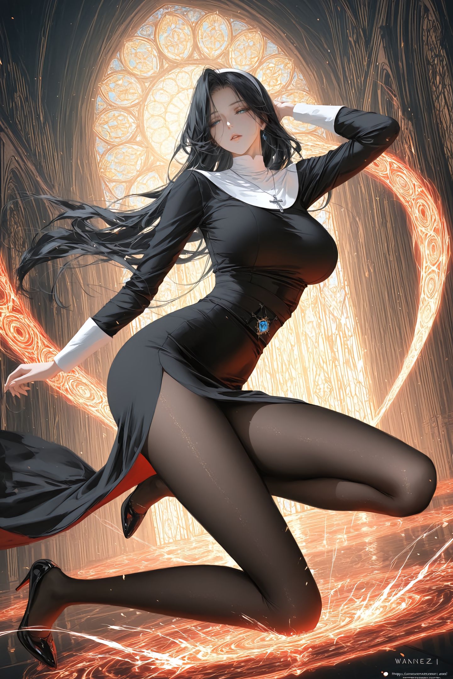 修女 二次元 动漫美图 视觉冲击 魔鬼身材  第1张