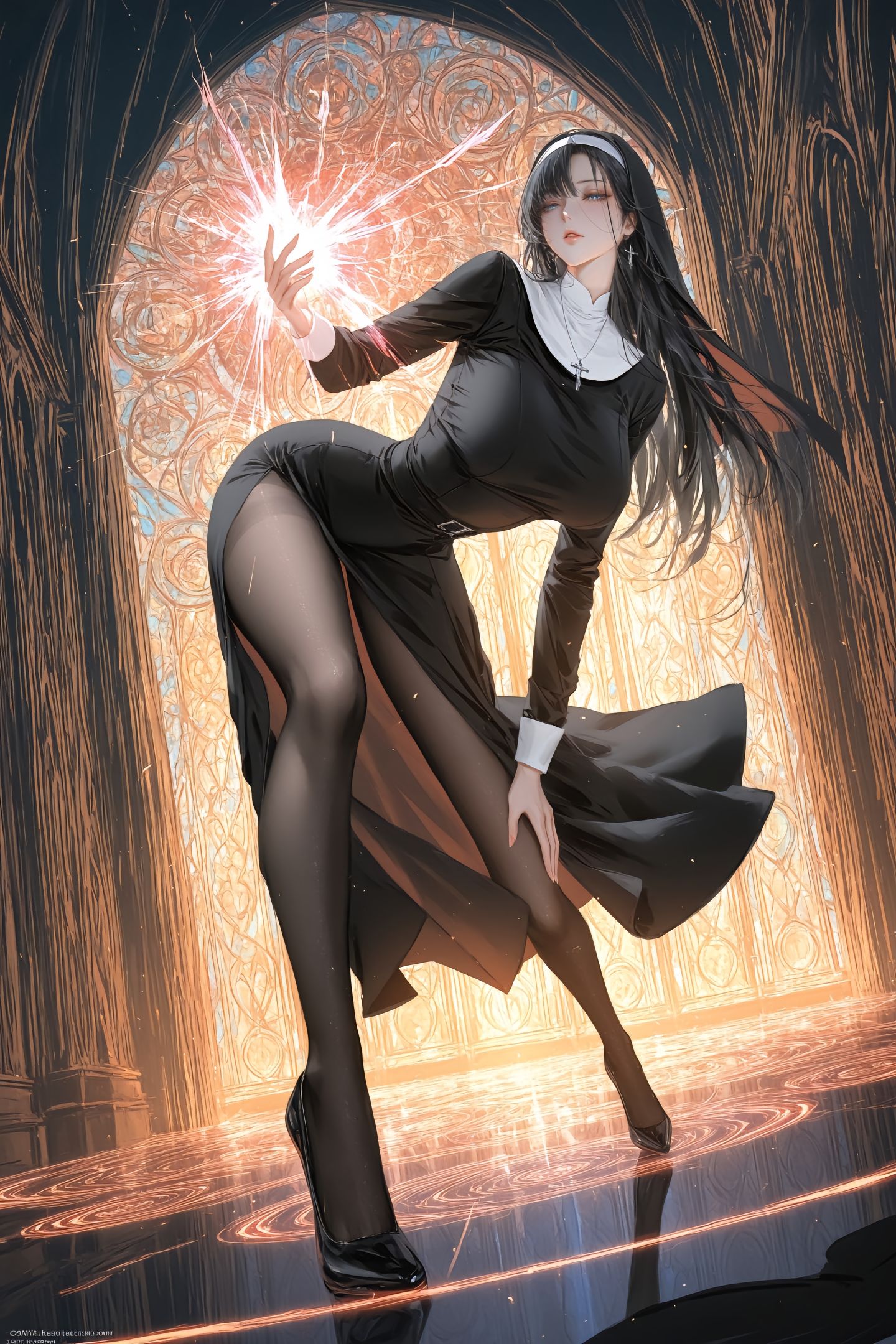 修女 二次元 动漫美图 视觉冲击 魔鬼身材  第2张