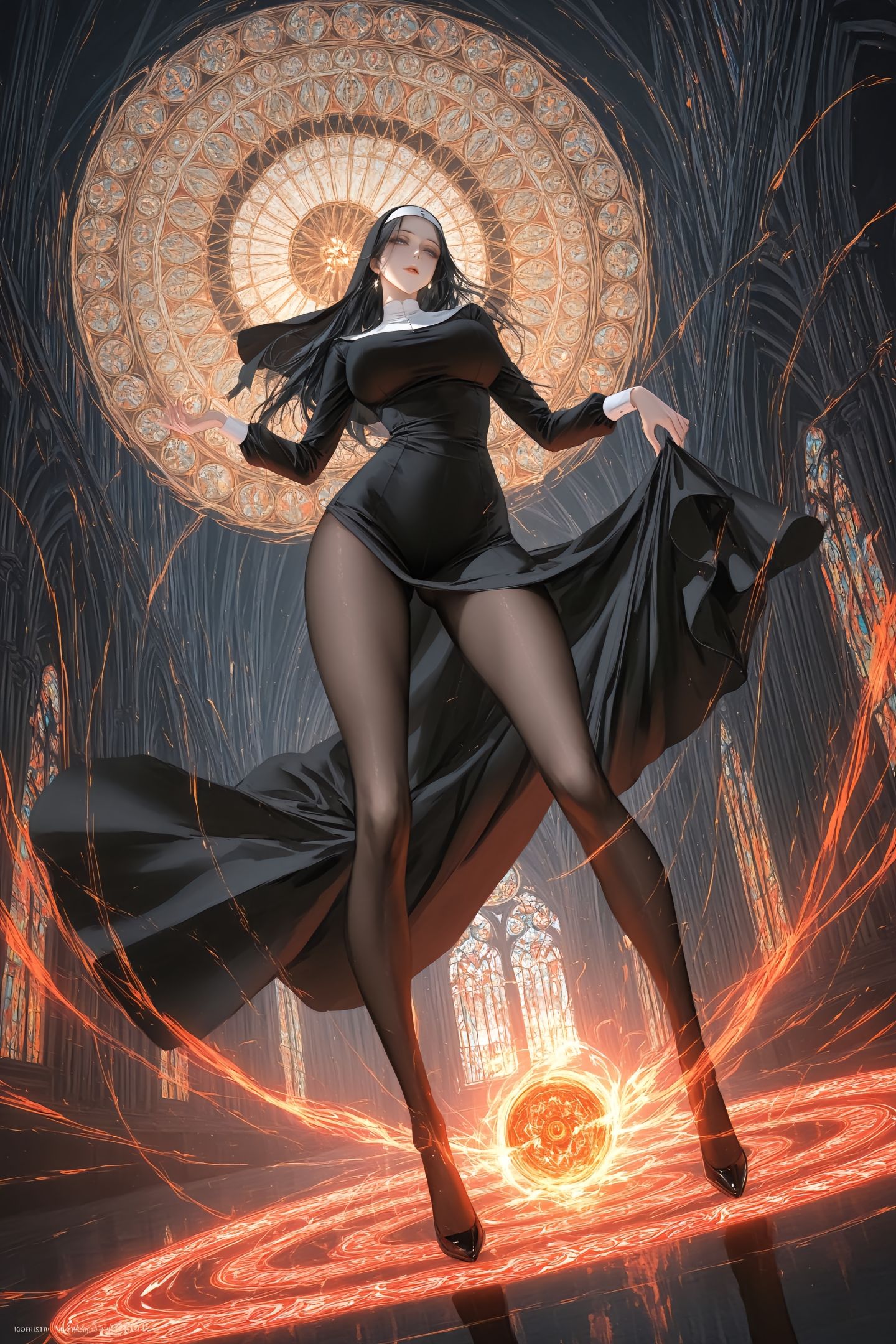 修女 二次元 动漫美图 视觉冲击 魔鬼身材  第3张