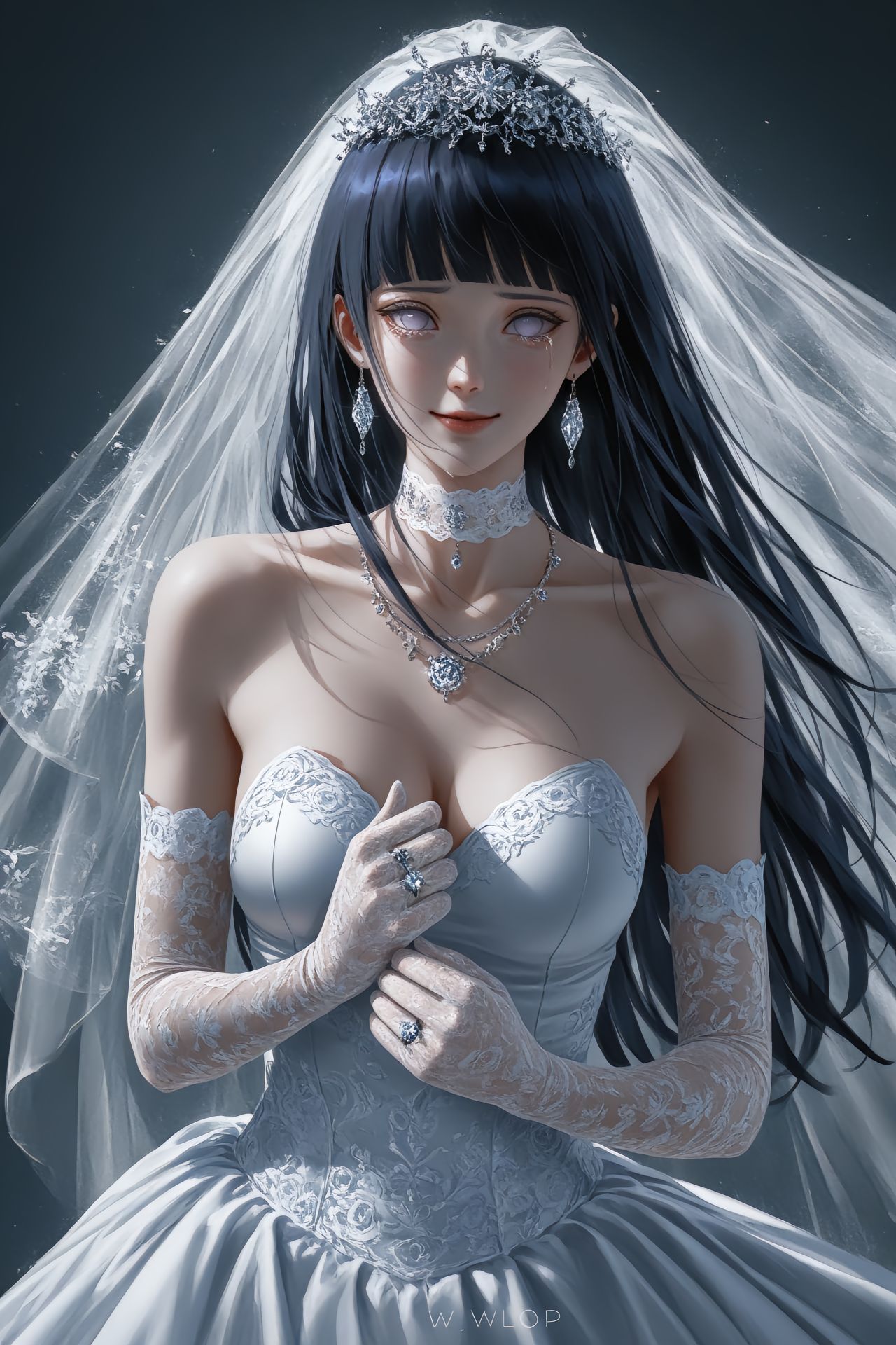 新娘雏田 火影忍者 婚纱 雏田 二次元 动漫美图真是便宜鸣人了。  第1张