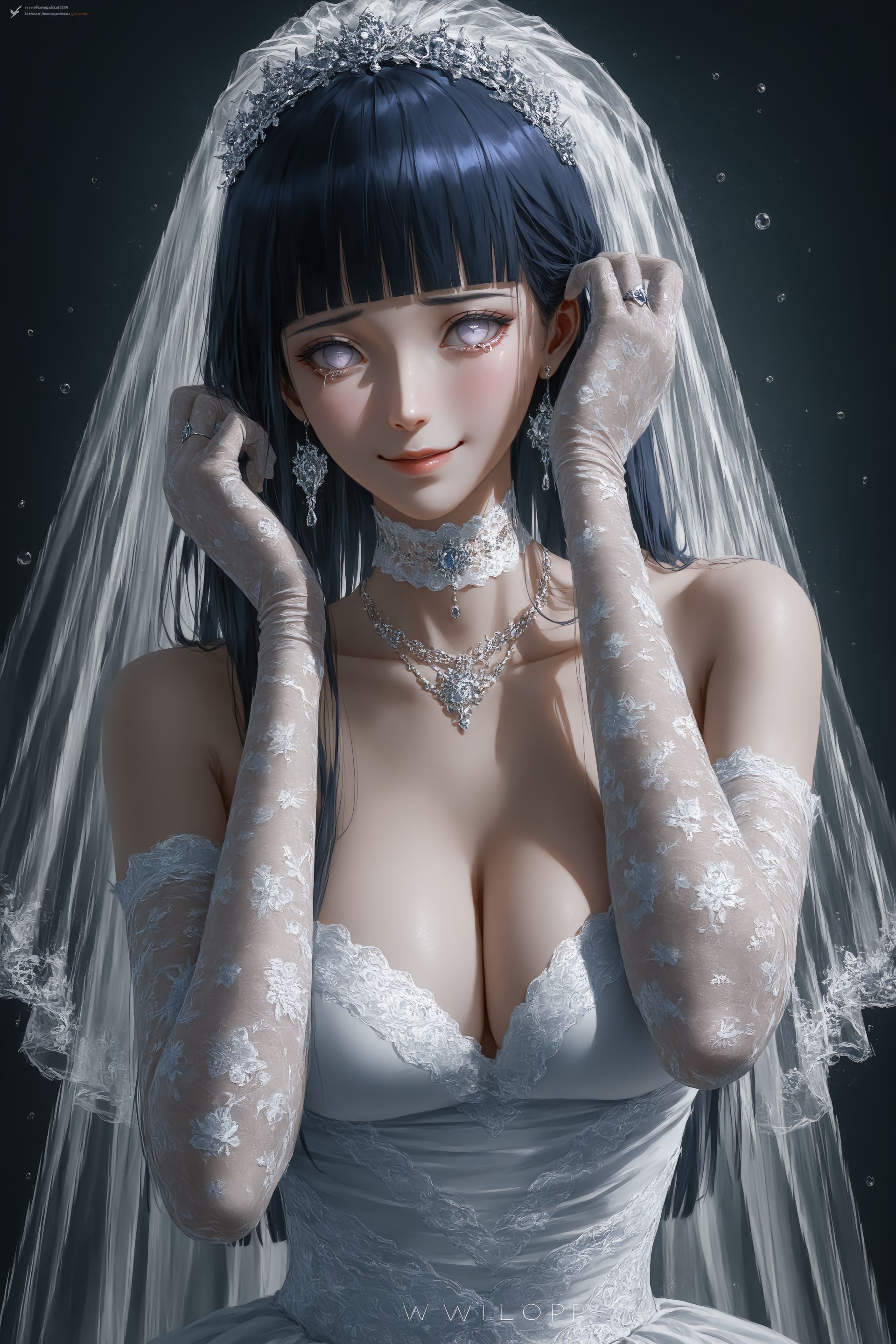 新娘雏田 火影忍者 婚纱 雏田 二次元 动漫美图真是便宜鸣人了。  第4张