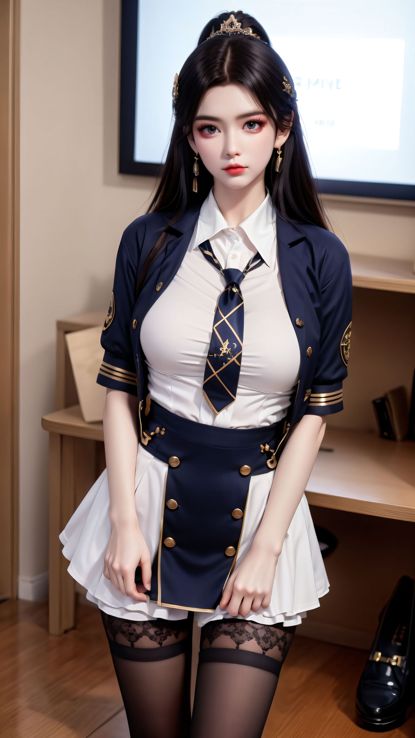 连我都羡慕，你在我心里的位置。#国漫美女 #斗破苍穹 #古薰儿 #jk制服 #ai写真  第4张