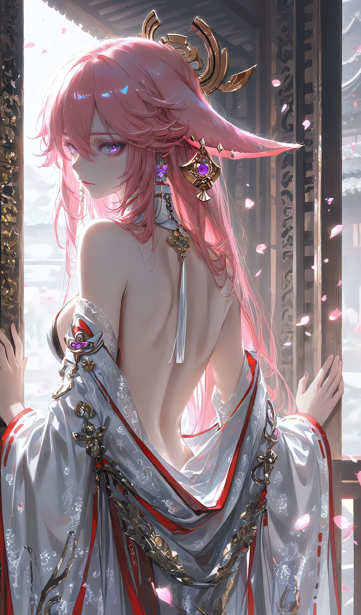 ai绘画#原神#芙宁娜、凝光、八重神子、优菈#二次元壁纸#古风壁纸  第2张