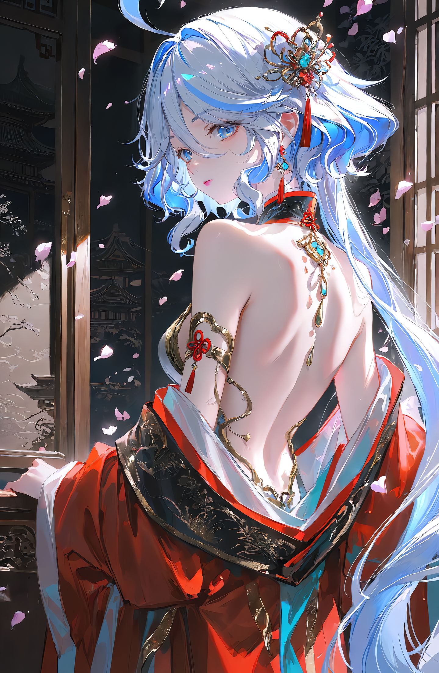 ai绘画#原神#芙宁娜、凝光、八重神子、优菈#二次元壁纸#古风壁纸  第5张