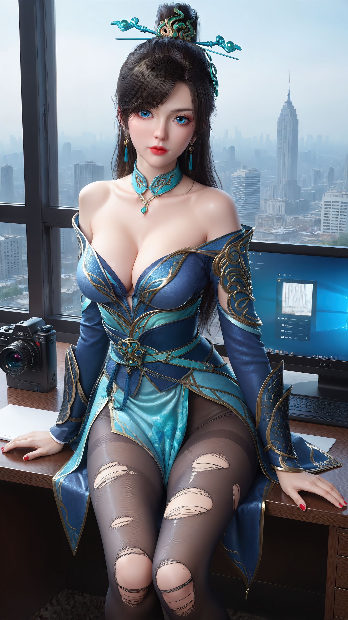 青鳞 # 国漫女神 高清壁纸 极品身材  第1张
