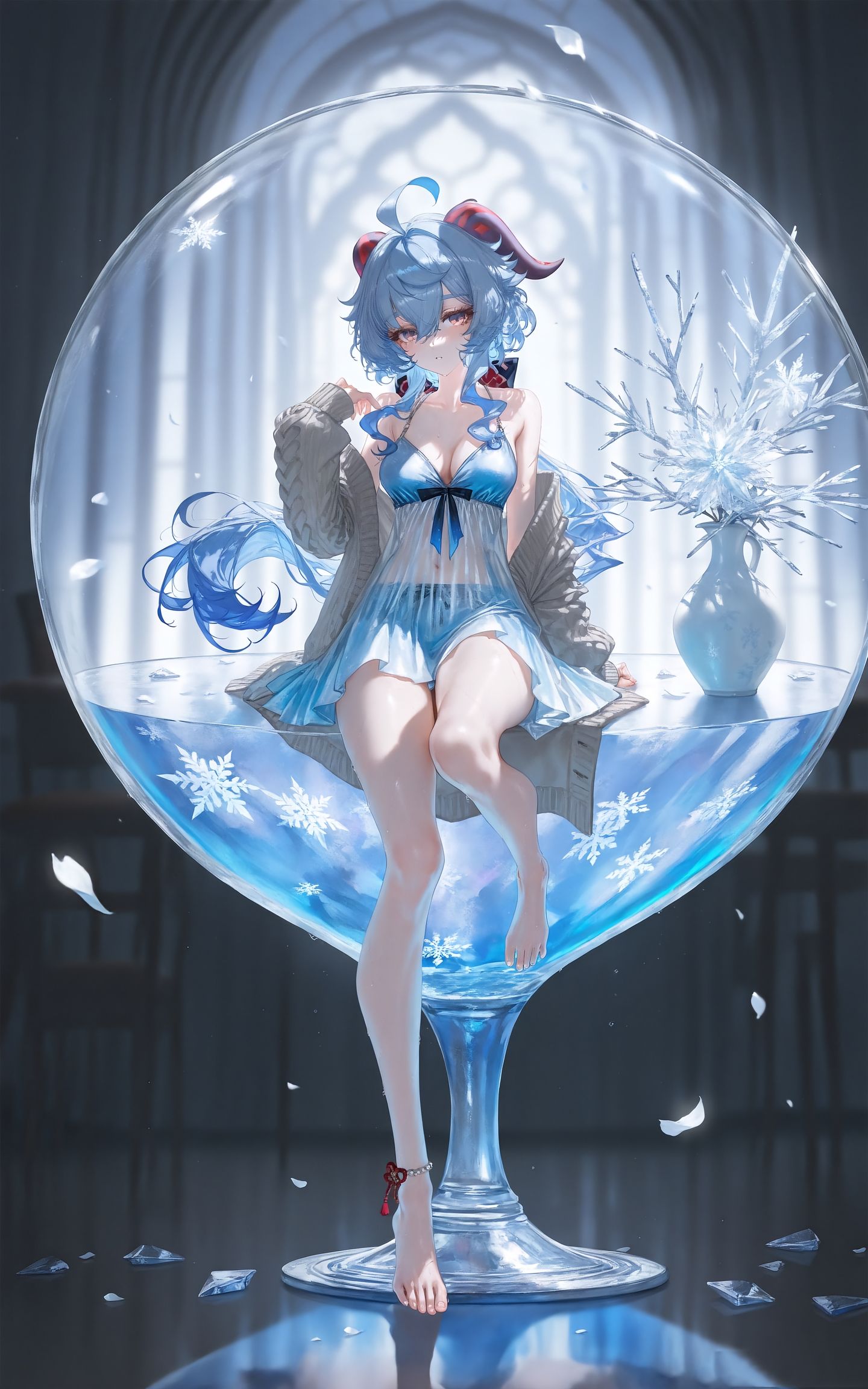 原神甘雨「冰铃私语·朝夕相伴」#1。#原神 #二次元美图 #手机墙纸 #二次元 #甘雨  第3张