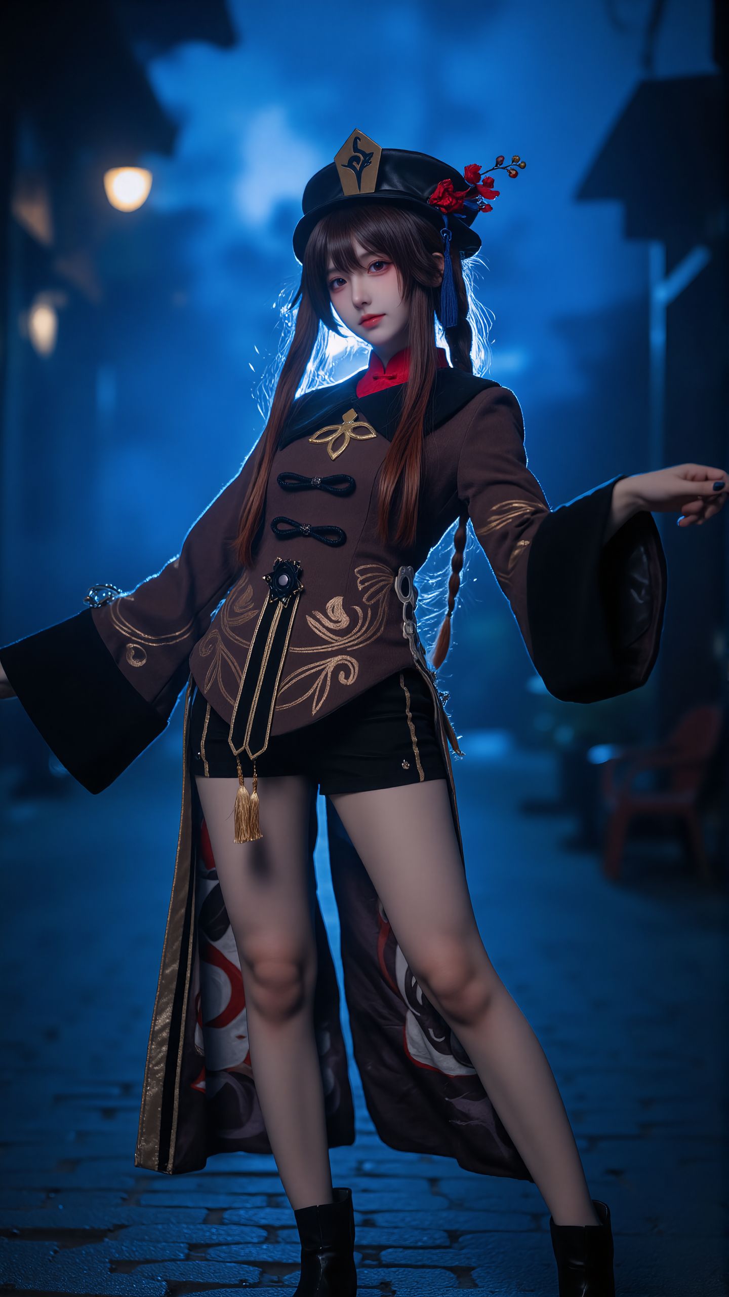 哟~找本堂主有何贵干呀？胡桃又出来啦。#胡桃 #原神 #一种很新的cosplay  第5张
