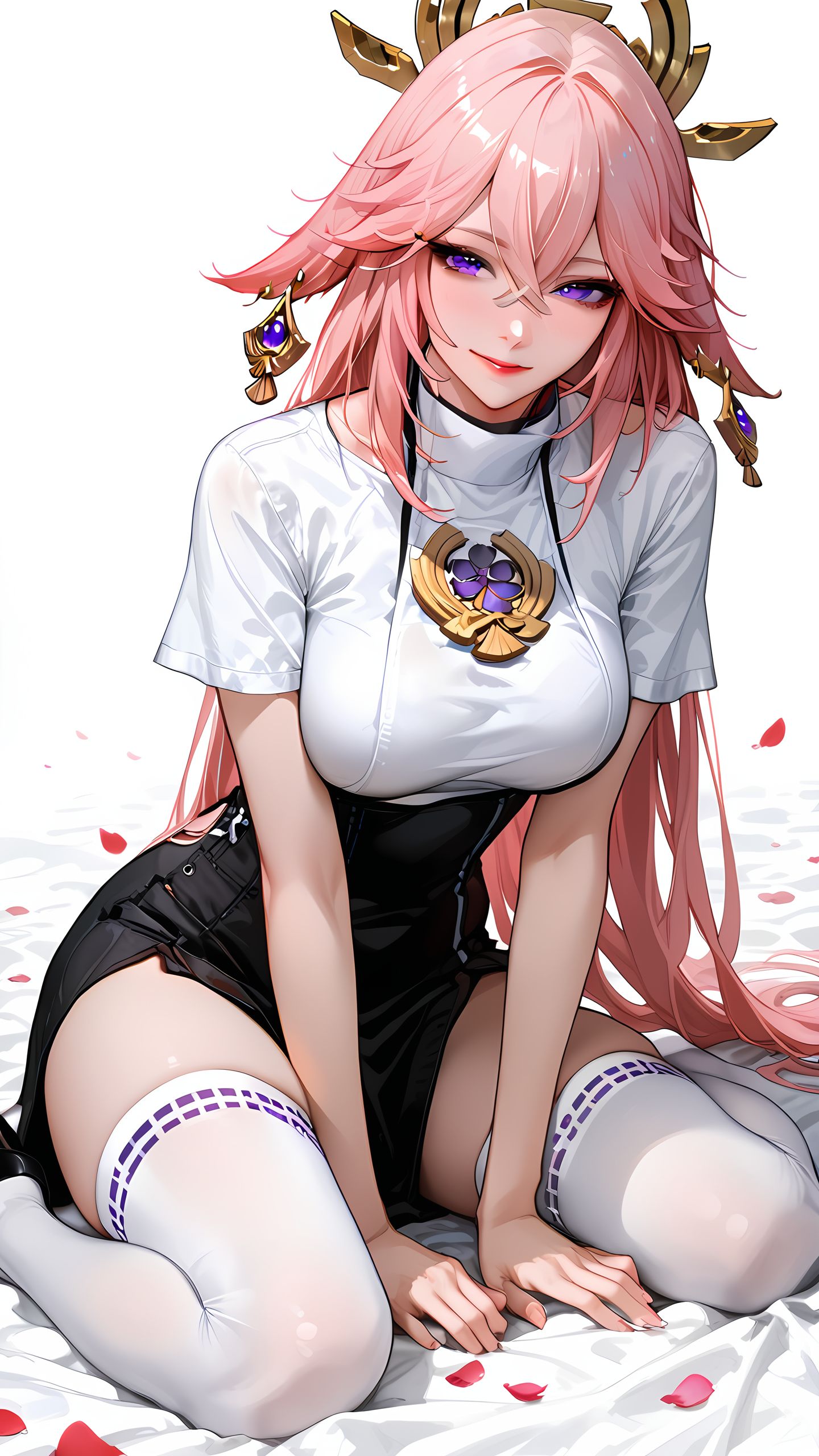 八重神子。#原神#壁纸#ai  第3张