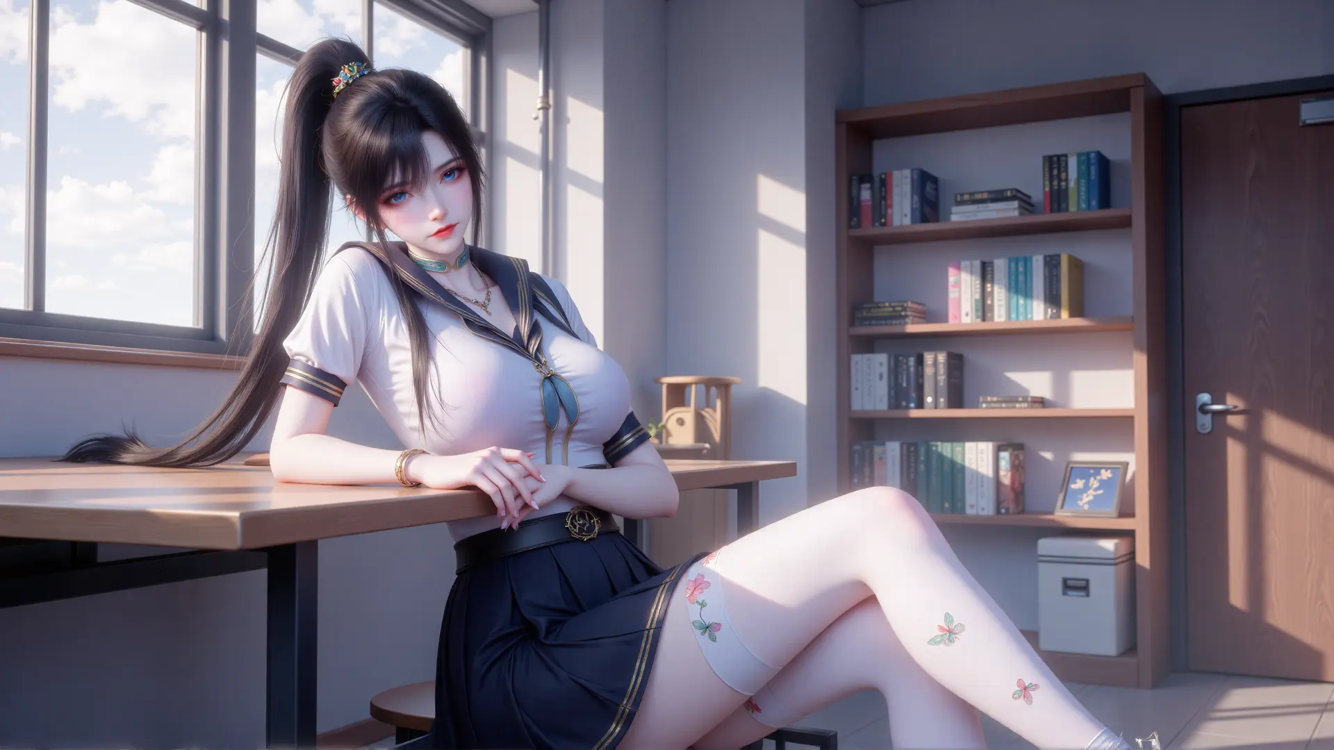 校园风火灵儿#二次元动漫壁纸 #动漫壁纸 #女神 #手机壁纸 #好身材好气质  第4张