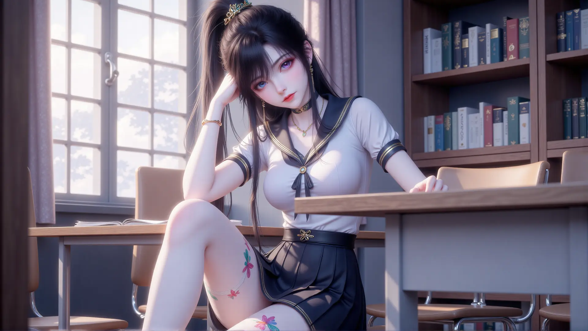 校园风火灵儿#二次元动漫壁纸 #动漫壁纸 #女神 #手机壁纸 #好身材好气质  第2张