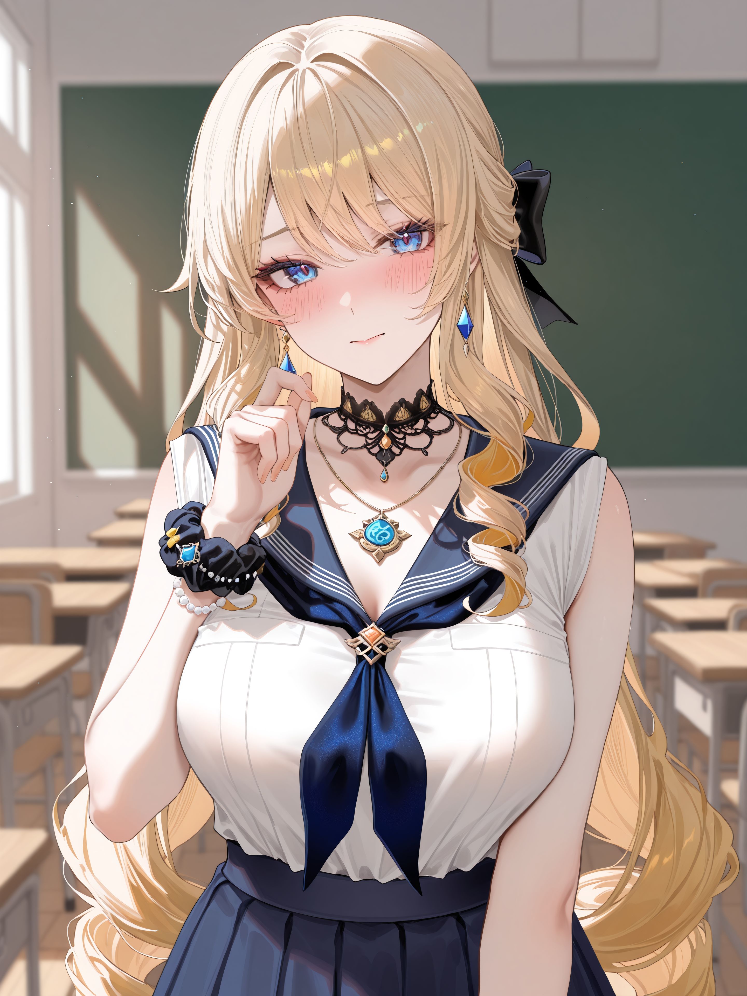 [夜在校园]娜维娅。#娜维娅 #原神 #原神枫丹 #二次元 #制服  第2张