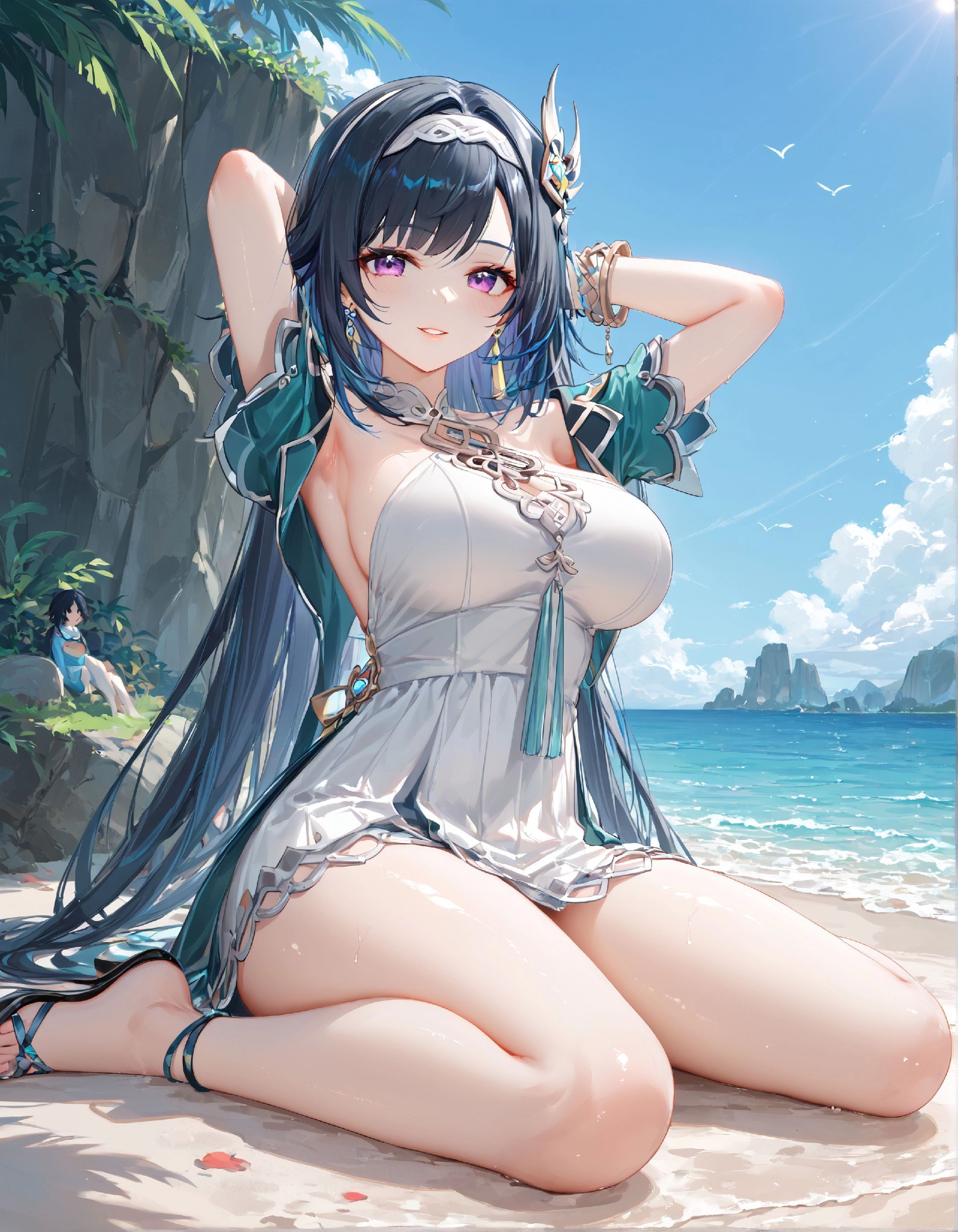 二次元 #原神纳塔 #手机壁纸#蓝砚 #原神#美女壁纸  第3张