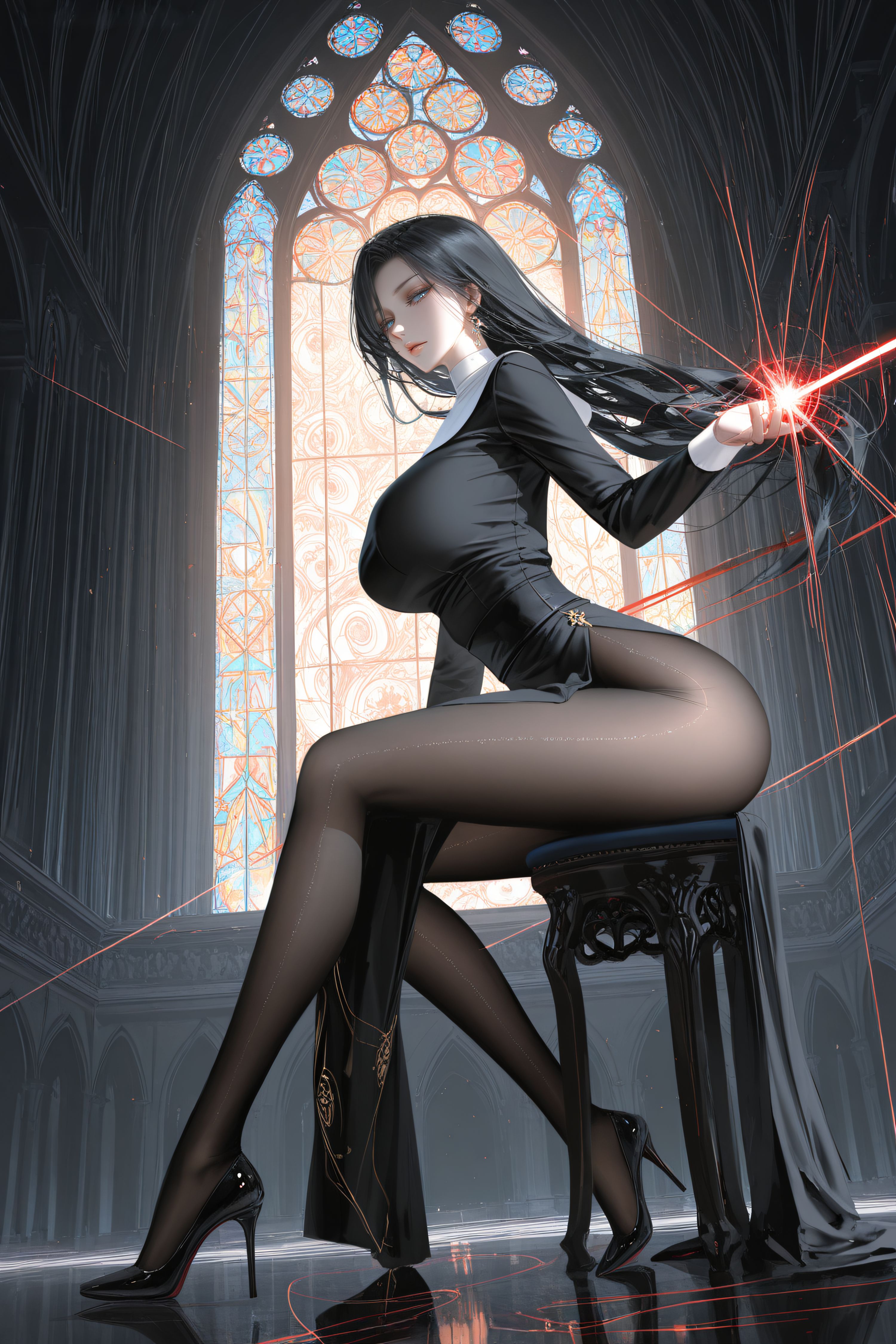 #修女 #二次元 #手机壁纸 #色彩美学#美女壁纸  第3张