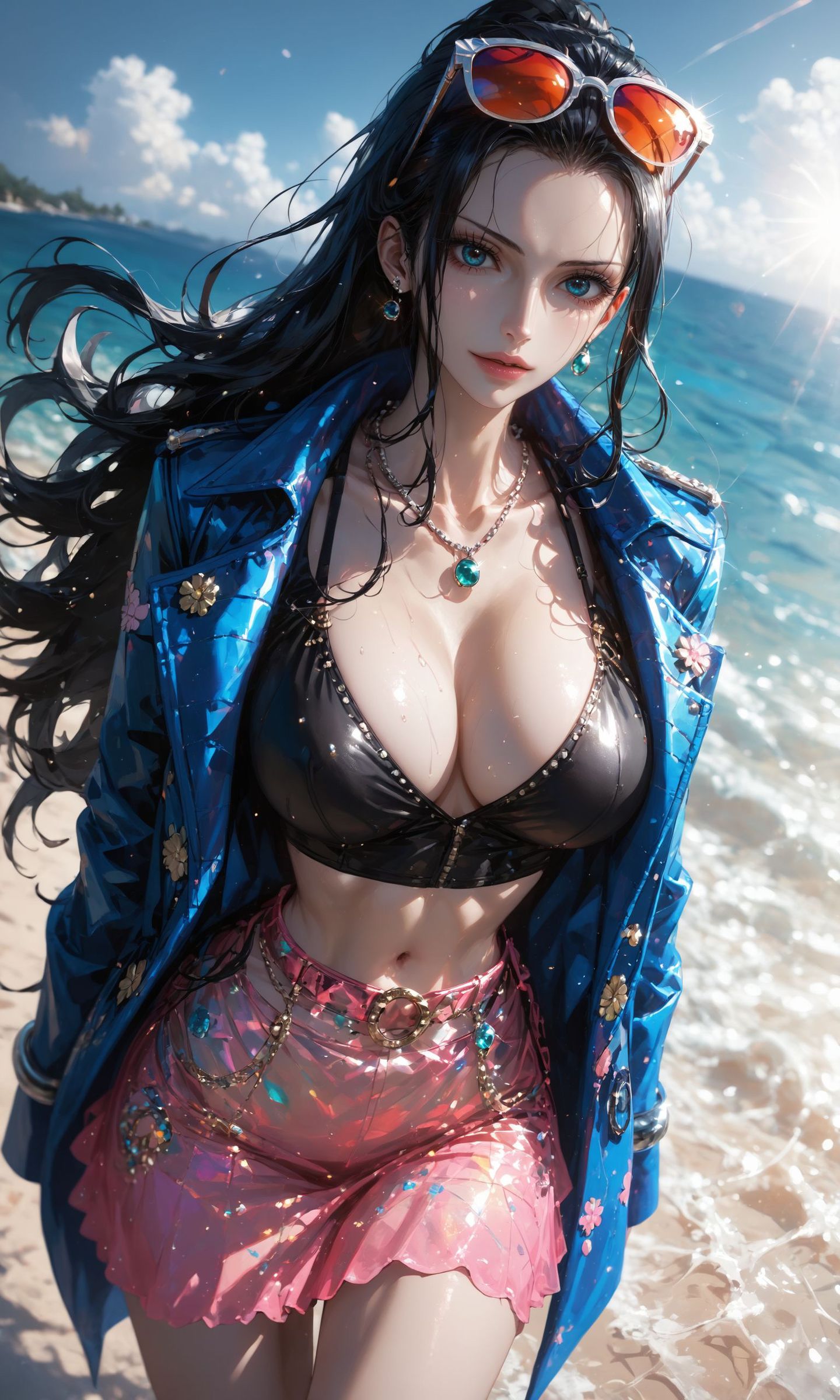 #罗宾#海贼王#泳装#海边#二次元美图  第4张