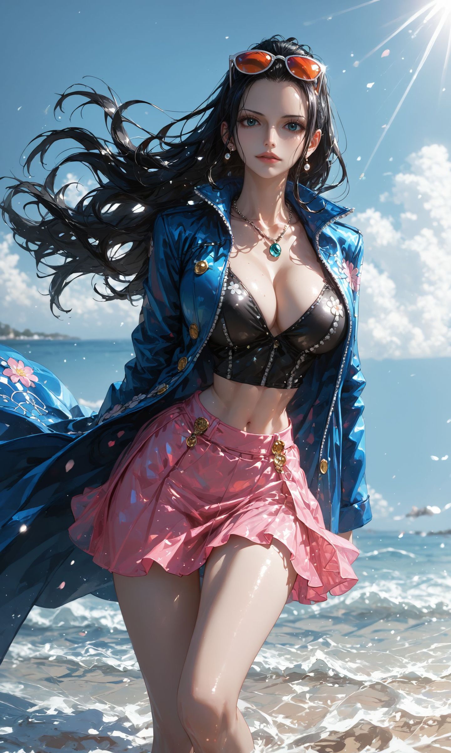 #罗宾#海贼王#泳装#海边#二次元美图  第5张