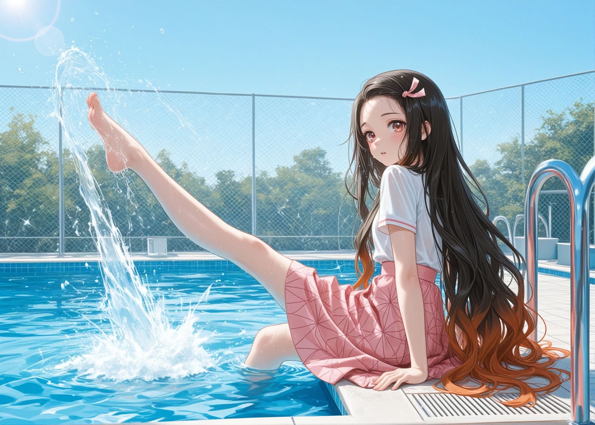 水波轻溅，溅起一池温柔。#鬼灭之刃 #甘露寺蜜璃 #蝴蝶忍 #香奈惠 #动漫壁纸  第4张