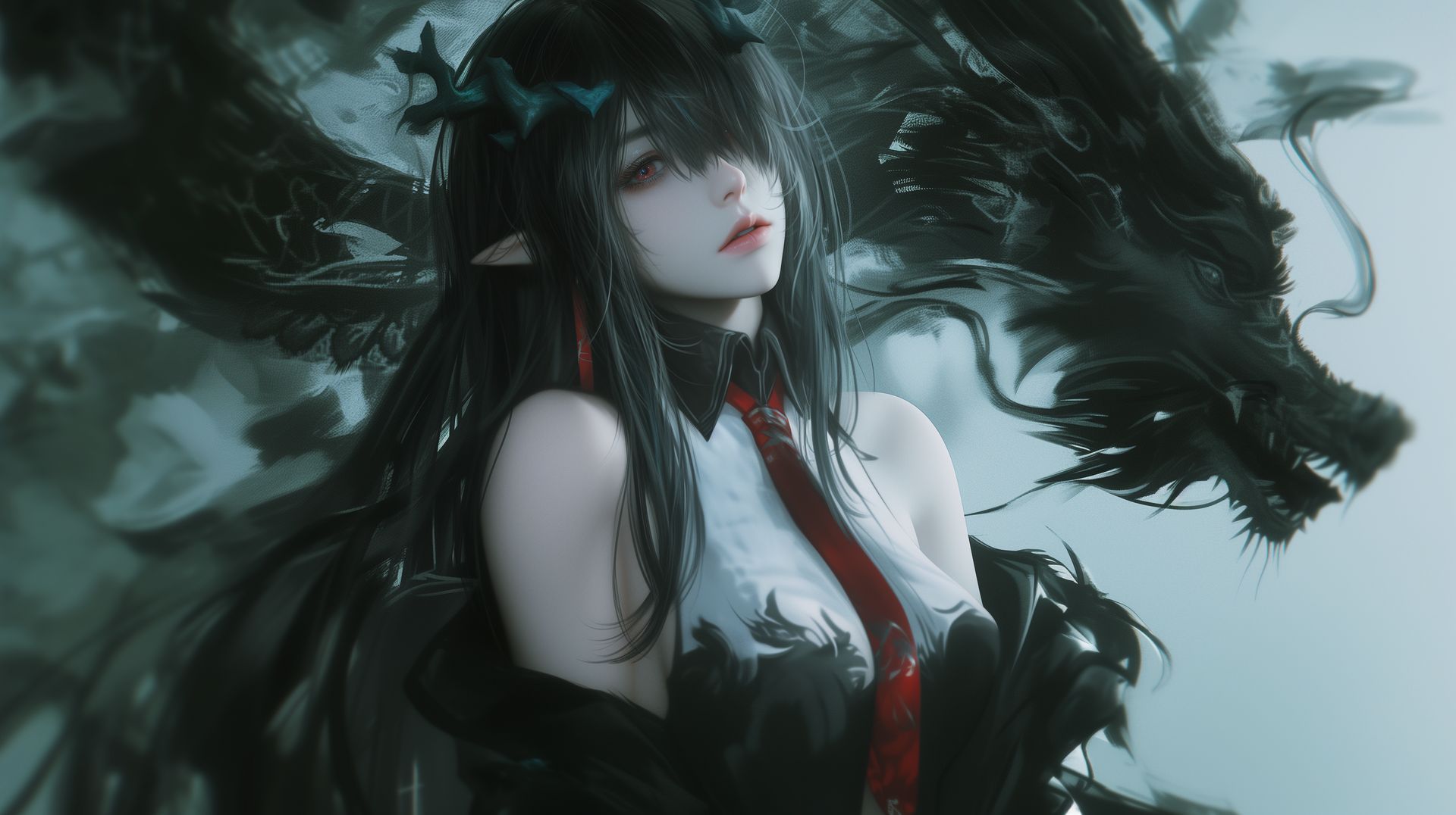 这片大地上充满了苦难。#明日方舟 #夕 #斯卡蒂 #维什戴尔#高清电脑壁纸