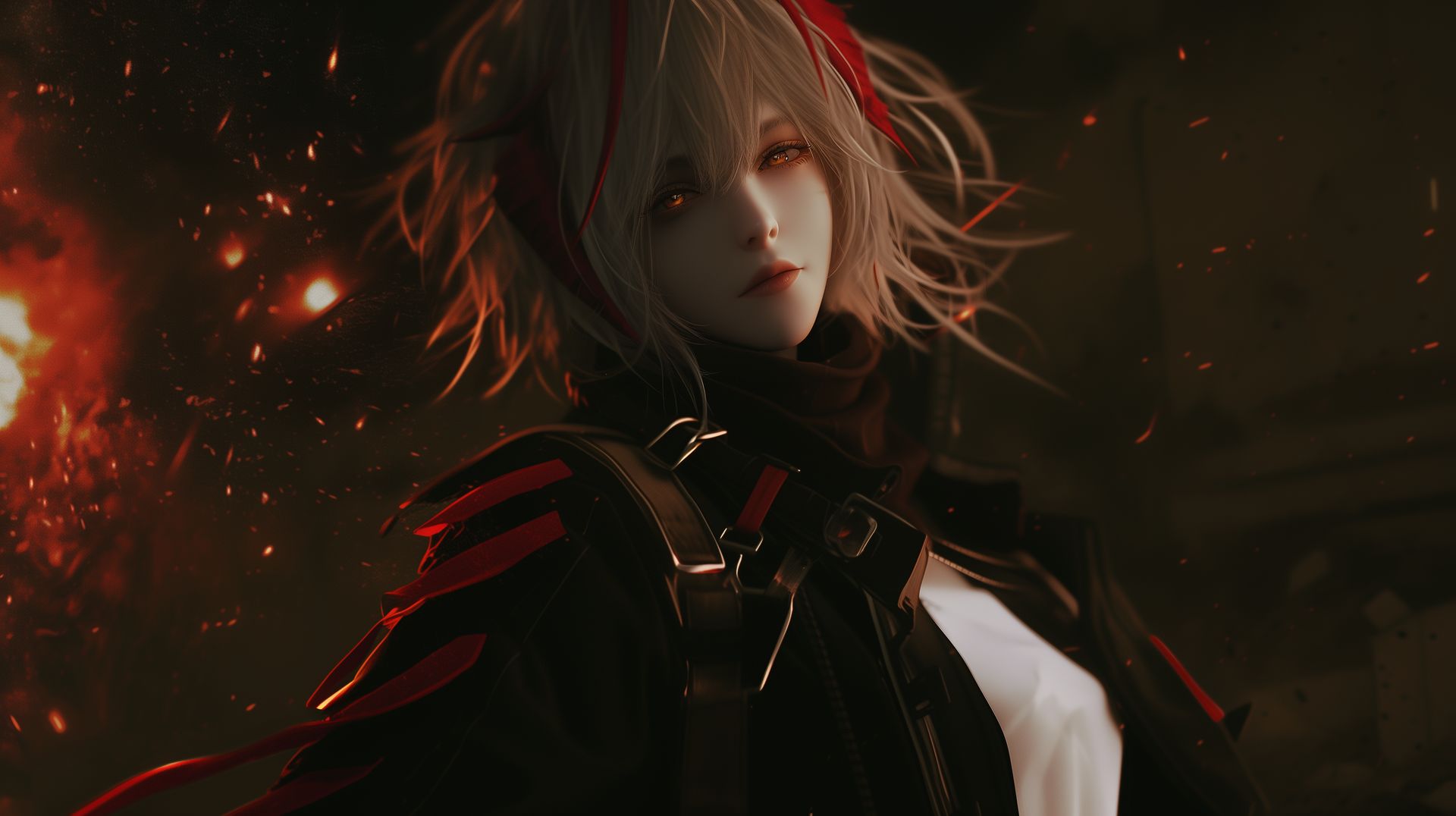这片大地上充满了苦难。#明日方舟 #夕 #斯卡蒂 #维什戴尔#高清电脑壁纸