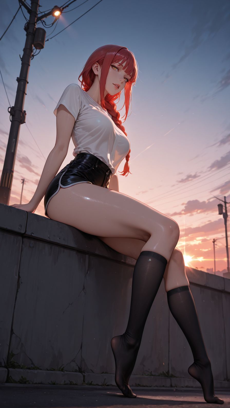 日落#玛奇玛#二次元壁纸#二次元#动漫美女#大长腿