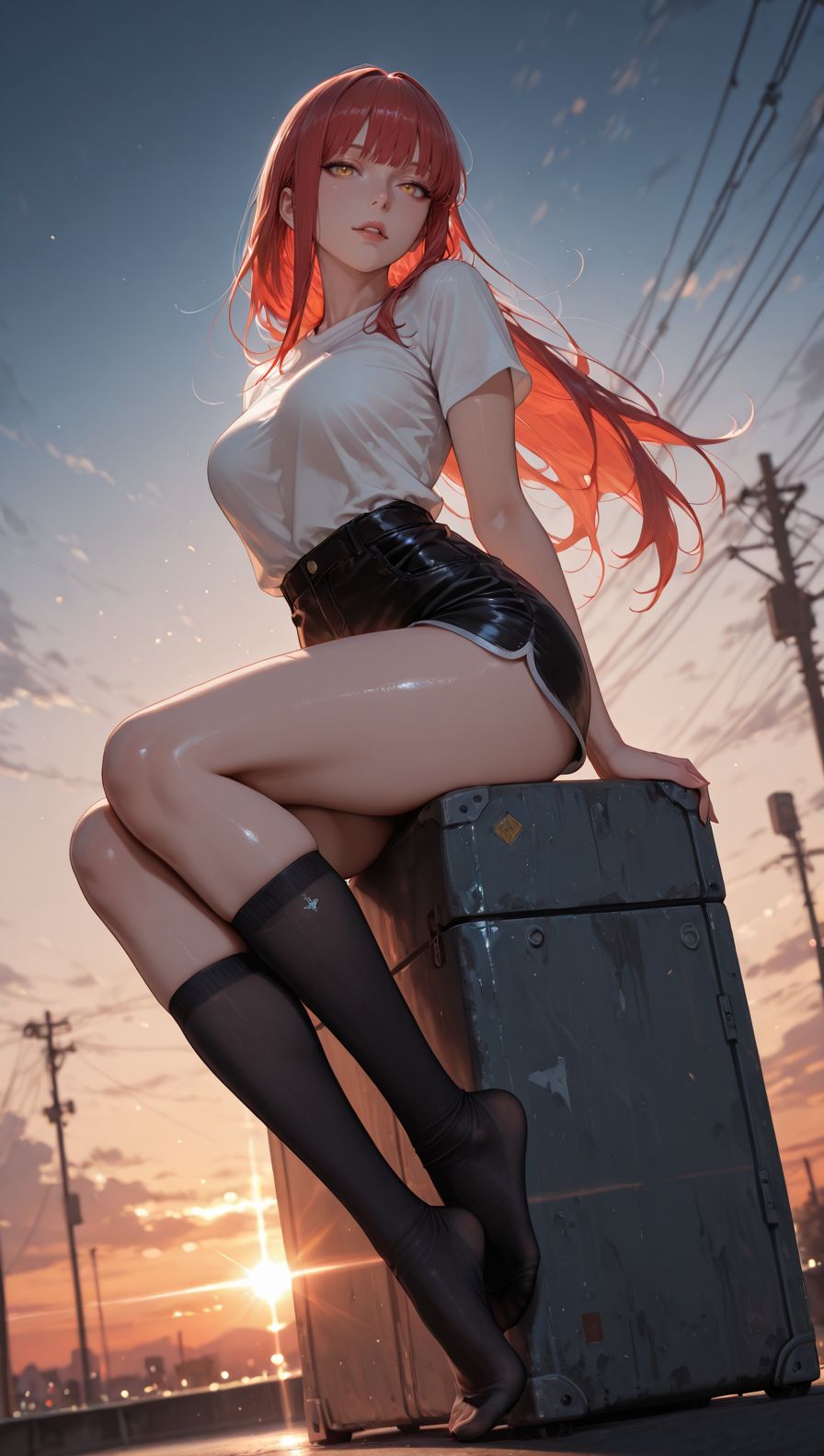 日落#玛奇玛#二次元壁纸#二次元#动漫美女#大长腿