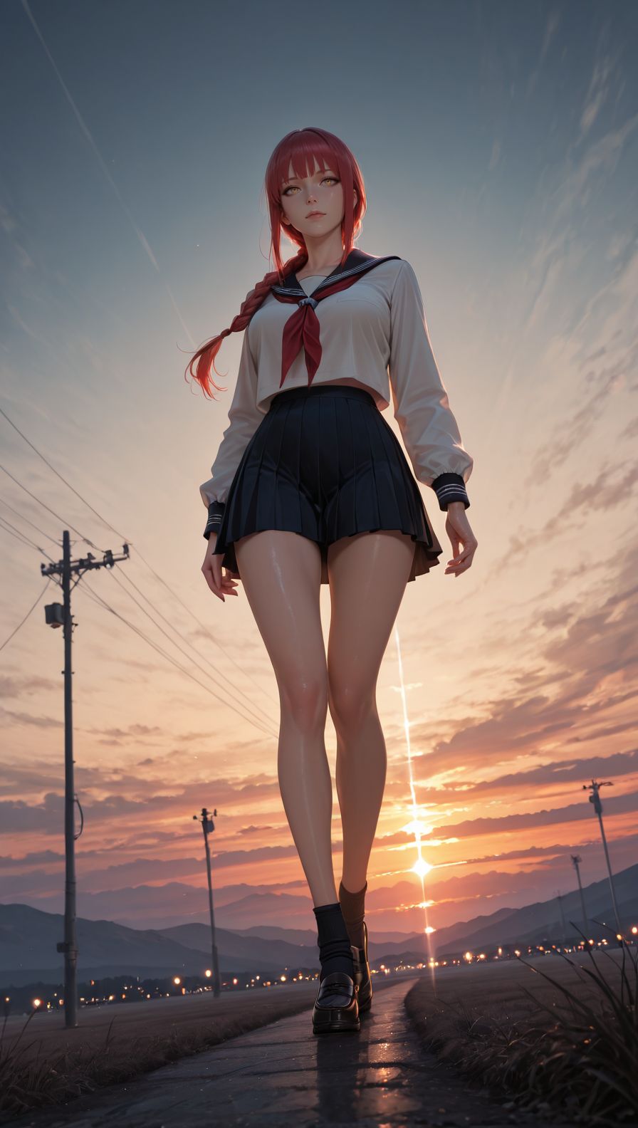 日落#玛奇玛#二次元壁纸#二次元#动漫美女#大长腿